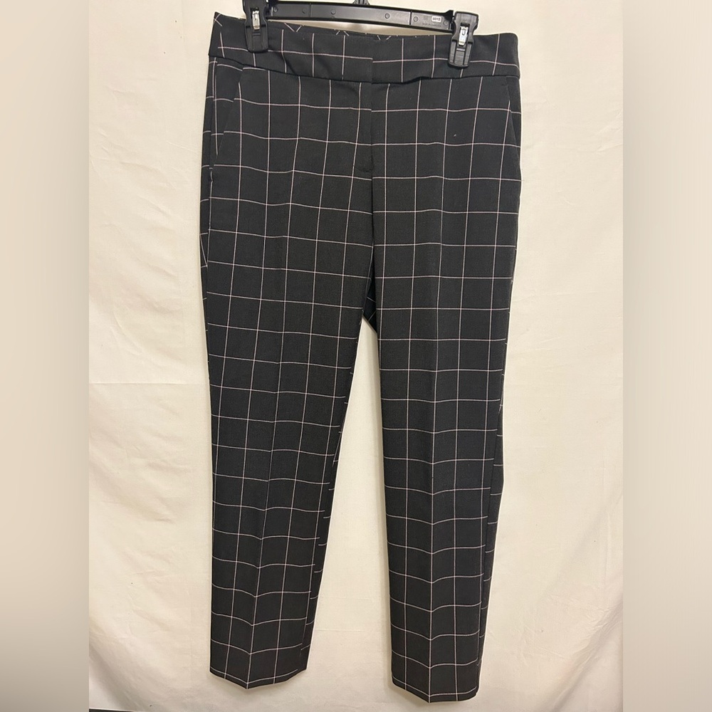 Loft Julie Gray Purple Stripes Trouser Pants Size 4